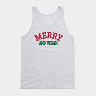 Merry and Vegan Christmas - Retro Vegetarian Xmas Tank Top